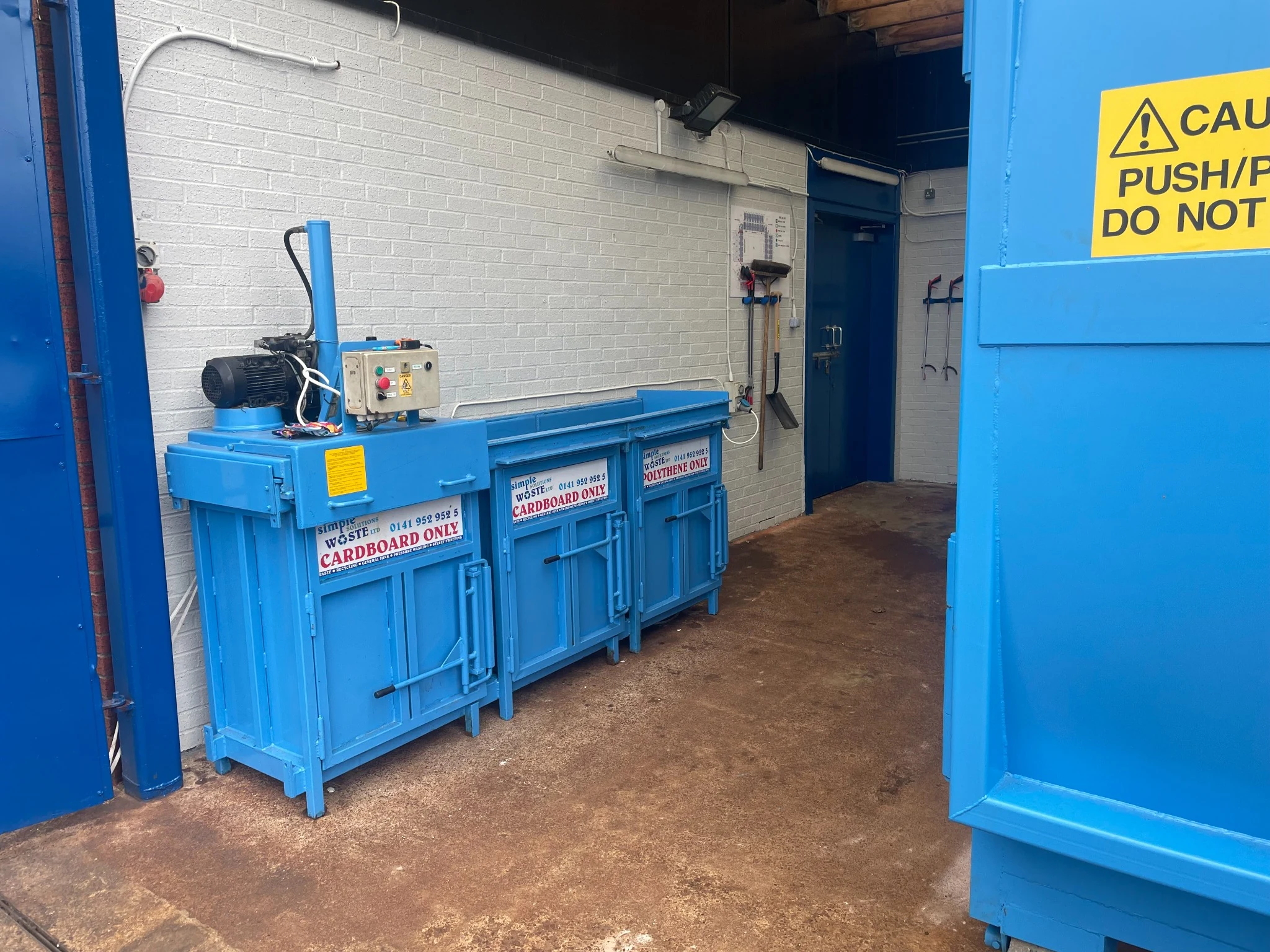 SWS cardboard baler installed on a larger commercial site