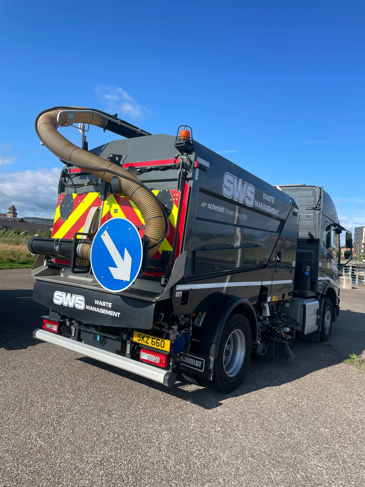 SWS road sweeper vehicle on site